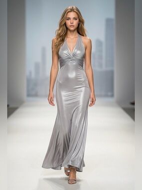 🆕Silver Grey Formal Long Dress